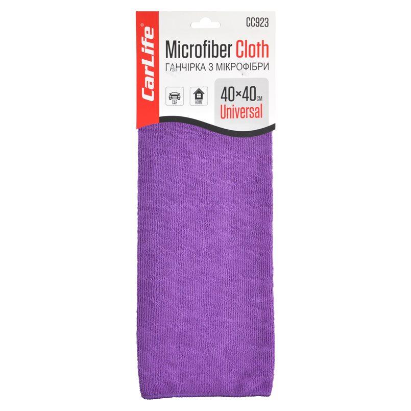 Тряпка из микрофибры 40x40 см фиолетовая CARLIFE (Салфетки для чистки и полировки автомобиля, авто машины)