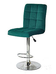 Стілець барний Augusto Bar CH - Base зелений 1003 оксамит, хромировання база з регулюванням висоти сидіння