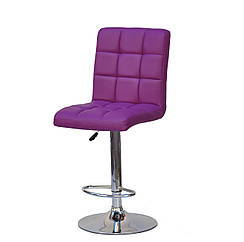 Стілець барний Augusto Bar CH - Base пурпурний 1010 екошкіра, хромировання база з регулюванням висоти сидіння