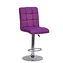 Стілець барний Augusto Bar CH - Base пурпурний 1010 екошкіра, хромировання база з регулюванням висоти сидіння, фото 4