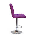Стілець барний Augusto Bar CH - Base пурпурний 1010 екошкіра, хромировання база з регулюванням висоти сидіння, фото 2