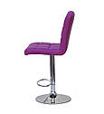 Стілець барний Augusto Bar CH - Base пурпурний 1010 екошкіра, хромировання база з регулюванням висоти сидіння, фото 3
