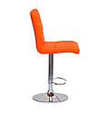 Стілець барний Augusto Bar CH - Base оранж 1012 екошкіра, хромировання база з регулюванням висоти сидіння, фото 2