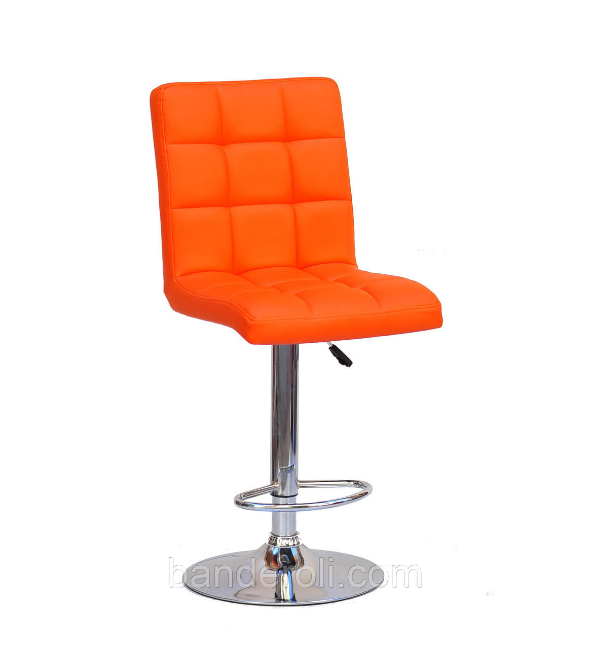 Стілець барний Augusto Bar CH - Base оранж 1012 екошкіра, хромировання база з регулюванням висоти сидіння, фото 1