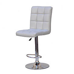 Стілець барний Augusto Bar CH - Base сірий 1008 екошкіра, хромировання база з регулюванням висоти сидіння