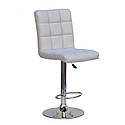 Стілець барний Augusto Bar CH - Base сірий 1008 екошкіра, хромировання база з регулюванням висоти сидіння, фото 2