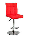 Стілець барний Augusto Bar CH - Base червоний 1007 екошкіра, хромировання база з регулюванням висоти сидіння, фото 2