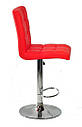 Стілець барний Augusto Bar CH - Base червоний 1007 екошкіра, хромировання база з регулюванням висоти сидіння, фото 3