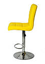 Стілець барний Augusto Bar CH - Base жовтий 1006 екошкіра, хромировання база з регулюванням висоти сидіння, фото 3