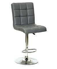 Стілець барний Augusto Bar CH - Base сірий 1001 екошкіра, хромировання база з регулюванням висоти сидіння