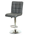 Стілець барний Augusto Bar CH - Base сірий 1001 екошкіра, хромировання база з регулюванням висоти сидіння, фото 4