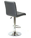 Стілець барний Augusto Bar CH - Base сірий 1001 екошкіра, хромировання база з регулюванням висоти сидіння, фото 2
