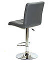 Стілець барний Augusto Bar CH - Base сірий 1001 екошкіра, хромировання база з регулюванням висоти сидіння, фото 3
