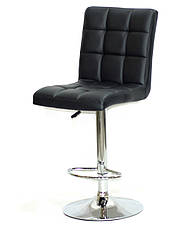 Стілець барний Augusto Bar CH - Base чорний екошкіра, хромировання база з регулюванням висоти сидіння