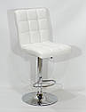 Стілець барний Augusto Bar CH - Base білий екошкіра, хромировання база з регулюванням висоти сидіння, фото 2