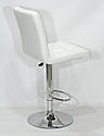 Стілець барний Augusto Bar CH - Base білий екошкіра, хромировання база з регулюванням висоти сидіння, фото 3