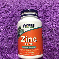 Цинк Глюконат NOW Zinc 50 mg 250 табл, фото 5