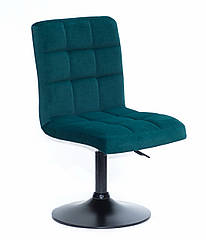 Стілець Augusto BK-Base Оксамит зелений 1003 на чорній круглої базі з регулюванням висоти