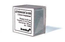 Скельця покривні Levenhuk G100, 100 шт. з високою прозорістю без дефектів Розмір: 24х24 мм Товщина: 0,13–0