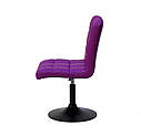 Стілець Augusto BK-Base екокожа пурпурний 1010 на чорній круглої базі з регулюванням висоти, фото 2