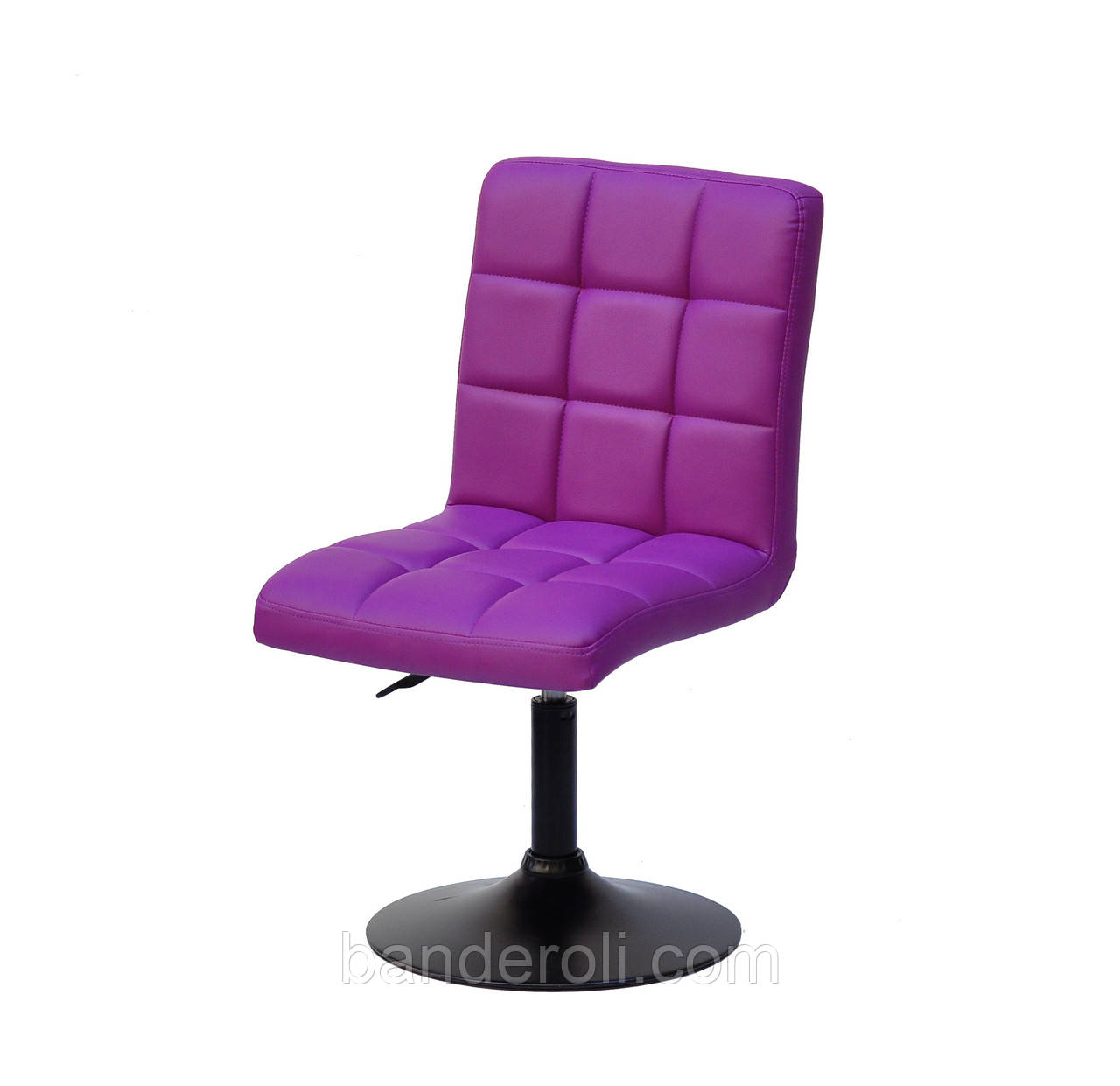 Стілець Augusto BK-Base екокожа пурпурний 1010 на чорній круглої базі з регулюванням висоти, фото 1