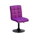 Стілець Augusto BK-Base екокожа пурпурний 1010 на чорній круглої базі з регулюванням висоти, фото 3