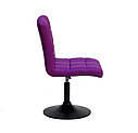 Стілець Augusto BK-Base екокожа пурпурний 1010 на чорній круглої базі з регулюванням висоти, фото 4