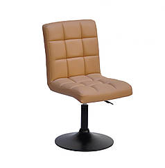 Стілець Augusto BK-Base екокожа бежевий 1009 на чорній круглої базі з регулюванням висоти