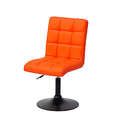 Стілець Augusto BK-Base екокожа оранж 1012 на чорній круглої базі з регулюванням висоти