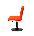 Стілець Augusto BK-Base екокожа оранж 1012 на чорній круглої базі з регулюванням висоти, фото 3