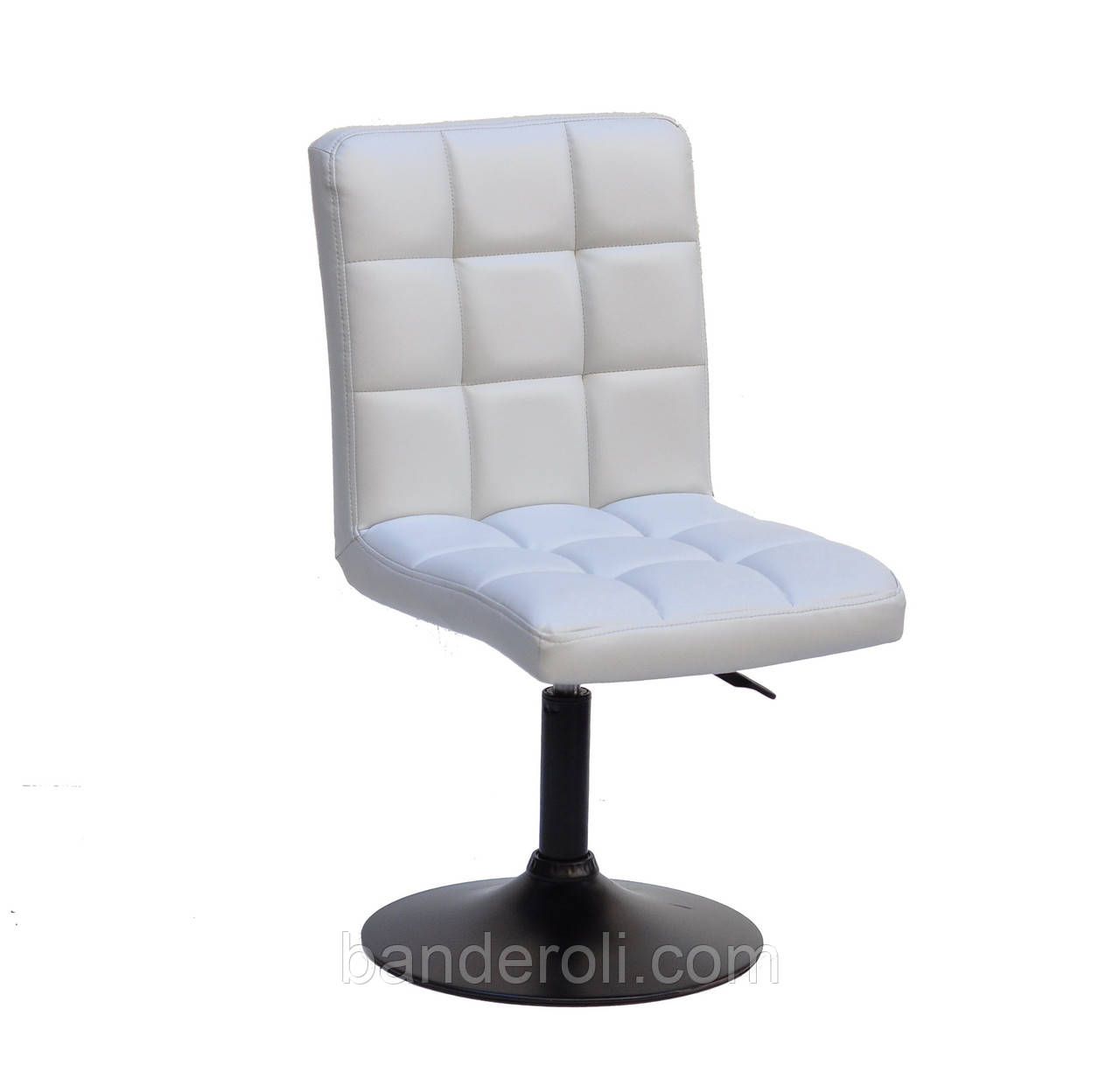 Стілець Augusto BK-Base екокожа сірий 1008 на чорній круглої базі з регулюванням висоти, фото 1