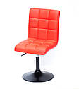 Стілець Augusto BK-Base екокожа червоний 1007 на чорній круглої базі з регулюванням висоти, фото 2