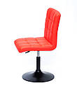 Стілець Augusto BK-Base екокожа червоний 1007 на чорній круглої базі з регулюванням висоти, фото 4