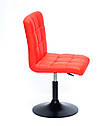 Стілець Augusto BK-Base екокожа червоний 1007 на чорній круглої базі з регулюванням висоти, фото 3