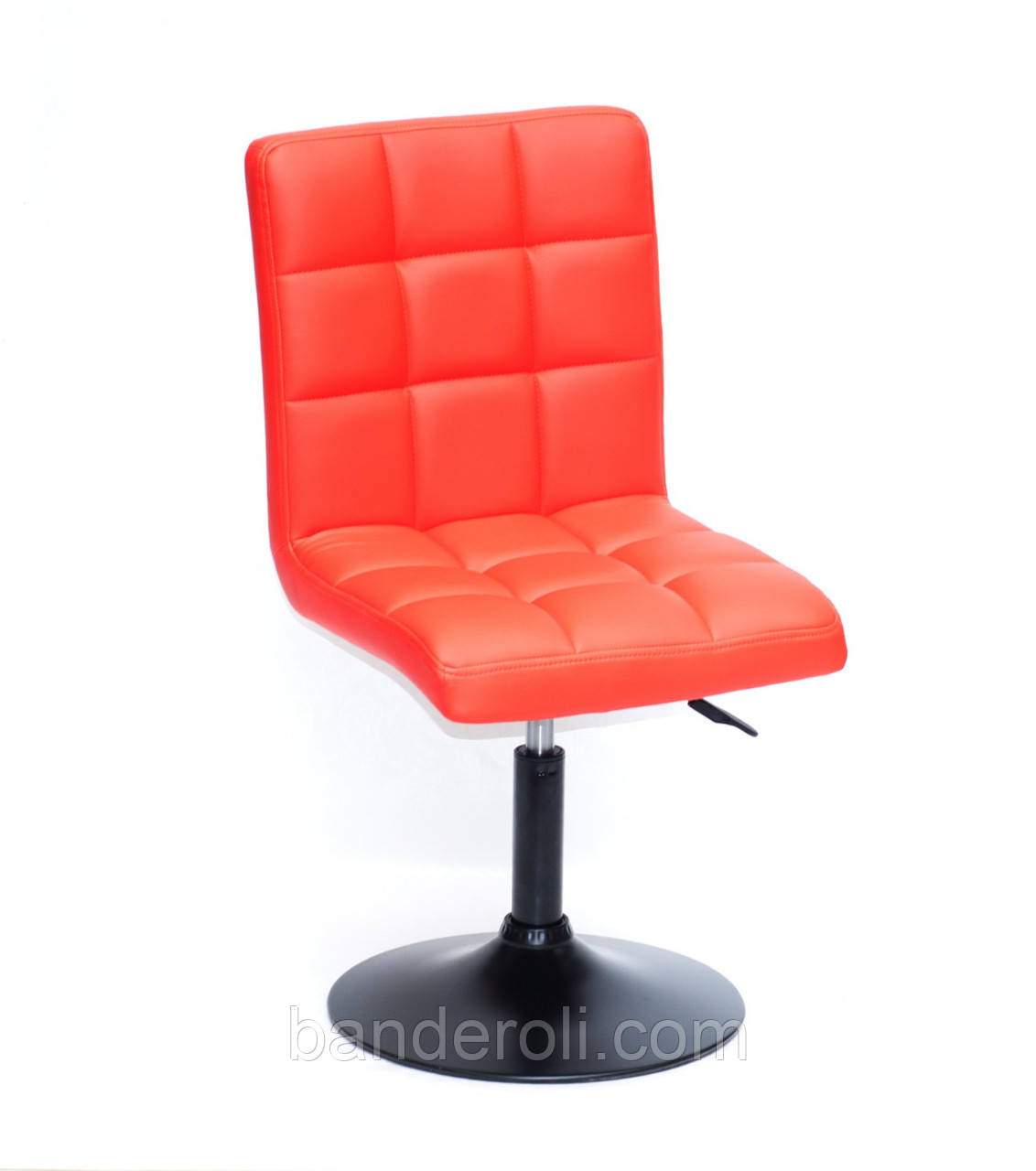 Стілець Augusto BK-Base екокожа червоний 1007 на чорній круглої базі з регулюванням висоти, фото 1