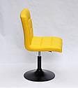 Стілець Augusto BK-Base екокожа жовтий 1006 на чорній круглої базі з регулюванням висоти, фото 3