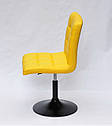 Стілець Augusto BK-Base екокожа жовтий 1006 на чорній круглої базі з регулюванням висоти, фото 2