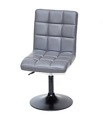 Стілець Augusto BK-Base екокожа сірий 1001 на чорній круглої базі з регулюванням висоти