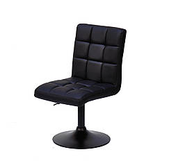 Стілець Augusto BK-Base екокожа чорний на чорній круглої базі з регулюванням висоти