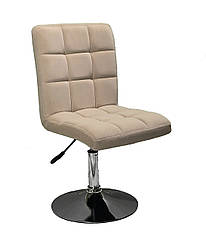 Стілець Augusto CH-Base Оксамит бежевий 1005 хромованою круглої базі з регулюванням висоти