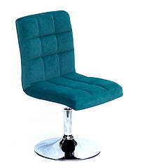 Стілець Augusto CH-Base Оксамит зелений 1003 хромованою круглої базі з регулюванням висоти