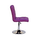 Стілець Augusto CH-Base екокожа пурпурний 1010 хромованою круглої базі з регулюванням висоти, фото 2