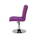 Стілець Augusto CH-Base екокожа пурпурний 1010 хромованою круглої базі з регулюванням висоти, фото 3