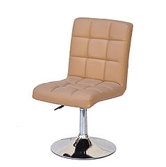 Стілець Augusto CH-Base екокожа бежевий 1009 хромованою круглої базі з регулюванням висоти