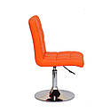 Стілець Augusto CH-Base екокожа оранж 1012 хромованою круглої базі з регулюванням висоти, фото 3