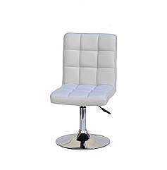 Стілець Augusto CH-Base екокожа сірий 1008 хромованою круглої базі з регулюванням висоти