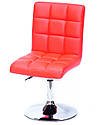 Стілець Augusto CH-Base екокожа червоний 1007 хромованою круглої базі з регулюванням висоти, фото 4