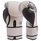 Рукавиці для боксу та єдиноборств на липучці ZELART BO-1335 White-Silver-Black 14 унцій, фото 2