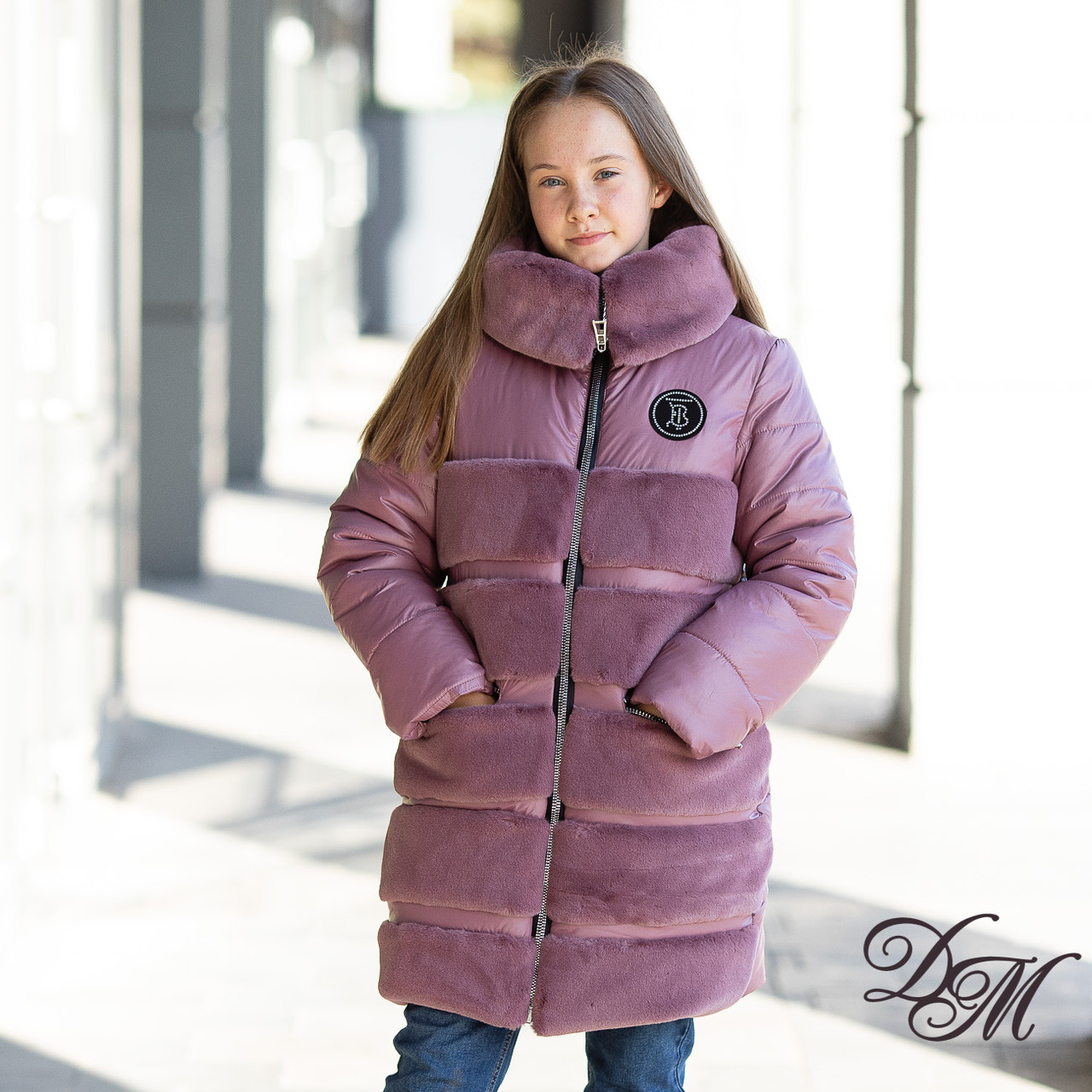 Зимова куртка-шубка для дівчинки "Плюша" 34 р