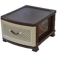 Комод пластиковий Efe Plastics 1 ящик 27х46х38, сітка, бежевий. Ефе пластик..